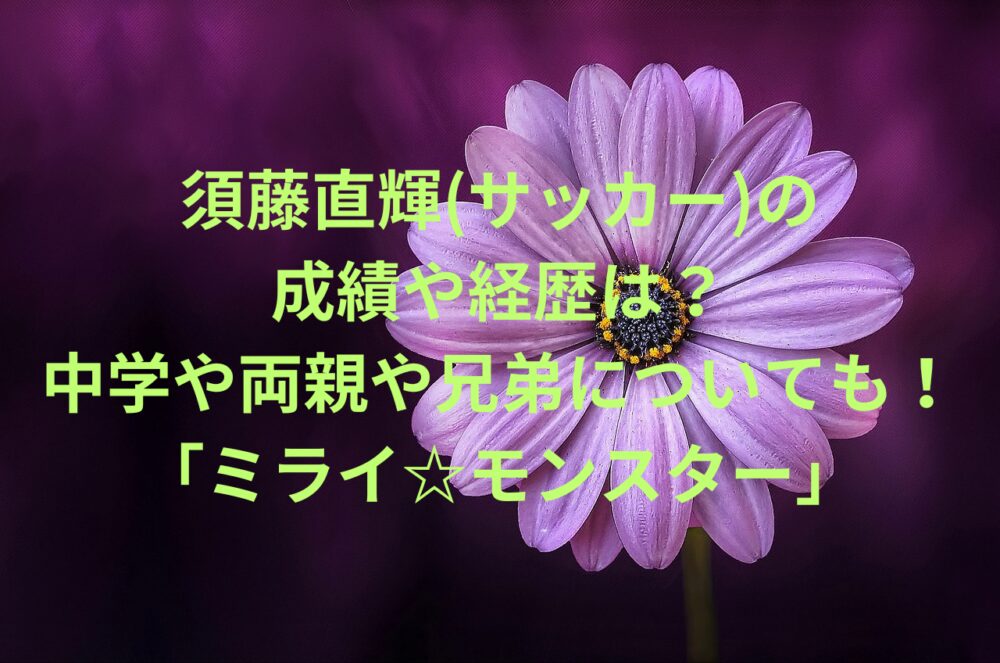 須藤直輝(サッカー)の 成績や経歴は？ 中学や両親や兄弟についても！ 「ミライ☆モンスター」 (2)